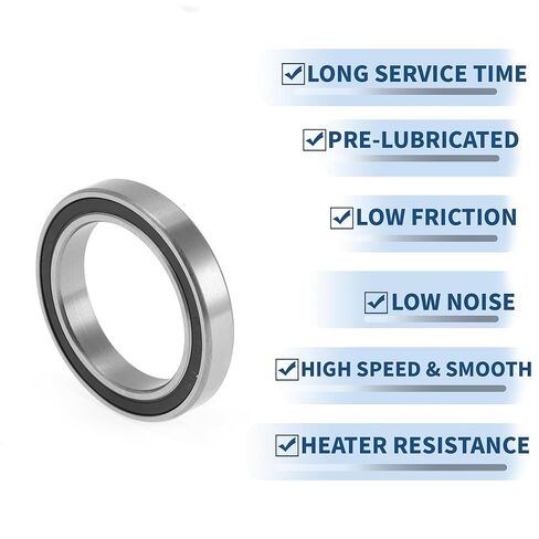ACROPIX 6806-2RS Deep Groove Ball Bearings Lubricated Bearings Double Rubber Seal 30x42x7mm Black Silver Tone - Pack of 2 in Saudi Arabia