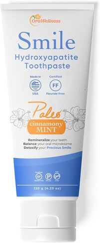 OraWellness Smile Hydroxyapatite Toothpaste with Remineralizing Xylitol & Non Nano Hydroxyapatite, Cinnamony Mint Toothpaste, American Made Fluoride Free Natural Tooth Repair & Teeth Whitening, 4.23oz in Saudi Arabia