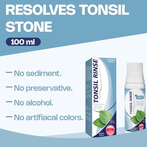Tonsil Stone Mouthwash – Nature’s Tonsil Rinse & Tonsil Stone Remover with Soothing Formula, Helps Remove Bad Breath, Relieve Dry Mouth, 100 ML in Saudi Arabia