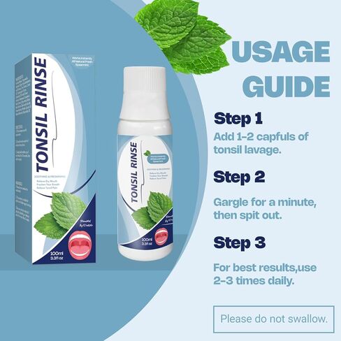 Tonsil Stone Mouthwash – Nature’s Tonsil Rinse & Tonsil Stone Remover with Soothing Formula, Helps Remove Bad Breath, Relieve Dry Mouth, 100 ML in Saudi Arabia