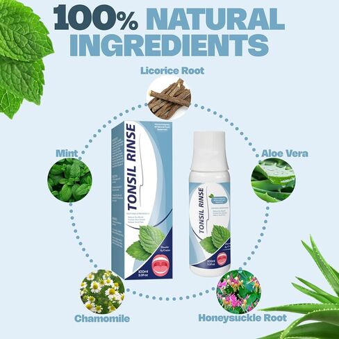 Tonsil Stone Mouthwash – Nature’s Tonsil Rinse & Tonsil Stone Remover with Soothing Formula, Helps Remove Bad Breath, Relieve Dry Mouth, 100 ML in Saudi Arabia