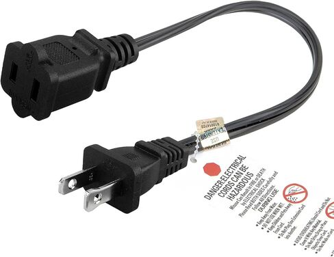 6FT(1.8M) Polarized US 2-Prong Male-Female Extension Power Cord, 2 Outlet Extension Cable Cord US AC 2-Prong Male/Female Power cable10A/125V, Nema 1-15P to 1-15R Cable Polarity in Saudi Arabia