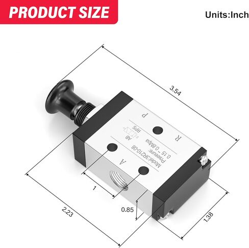 3 طريقة 2 موقف صمام الهواء 1/4 "NPT رافعة اليد التحكم اليدوي صمام الملف اللولبي 3R210-08 in Kuwait