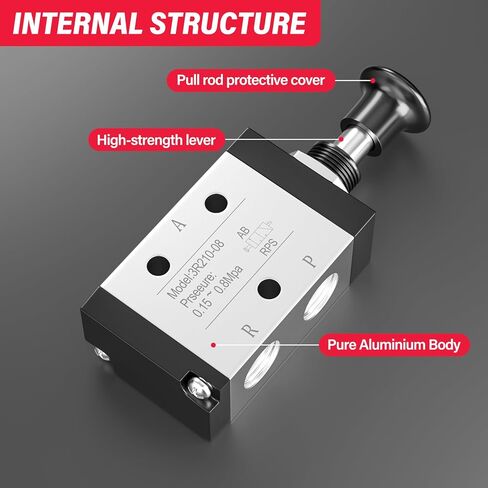 3 طريقة 2 موقف صمام الهواء 1/4 "NPT رافعة اليد التحكم اليدوي صمام الملف اللولبي 3R210-08 in Kuwait
