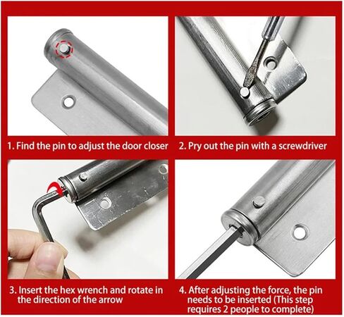 Adjustable Door Closer Stainless Steel Spring Soft Closing in Saudi Arabia