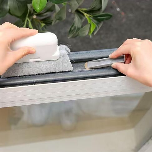 1PC Multifunctional 2 - in - 1 Window and Gutter Crevice Cleaning Kit, Grey in Kuwait