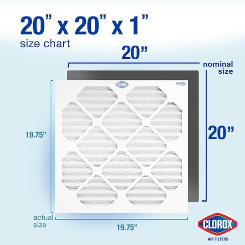 Clorox 20x20x1 Air Filter, MERV 8 Pleated HVAC AC Furnace Air Filters for Lint, Dust and Pollen, MPR 600 & FPR 5 – Pack of 4 in Saudi Arabia