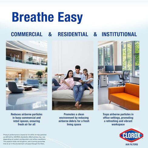 Clorox 20x20x1 Air Filter, MERV 8 Pleated HVAC AC Furnace Air Filters for Lint, Dust and Pollen, MPR 600 & FPR 5 – Pack of 4 in Saudi Arabia