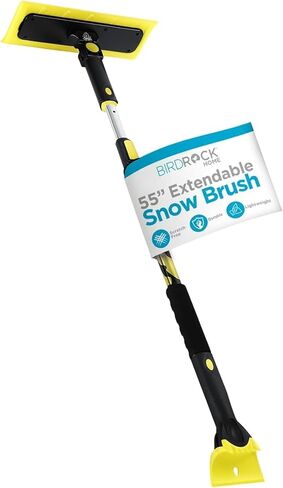 BIRDROCK HOME 39" Extendable Car Snow Brush with Detachable Wide Ice Scraper | 14" Foam Head for Windshield & Paint Safety | Lightweight Body, Ergonomic Grip | Ideal for Cars SUV & Small Trucks Yellow in Saudi Arabia