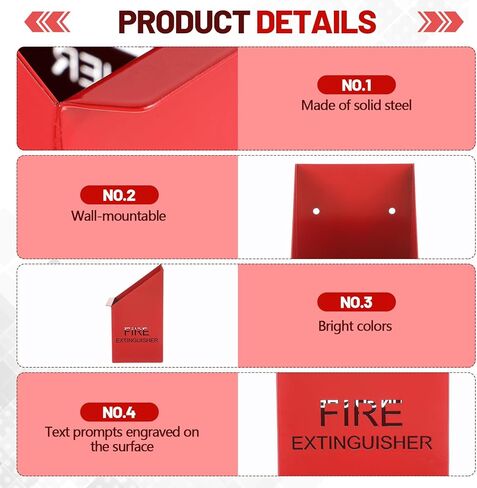 Pelopy Fire Extinguisher Mount Wall Hook Bracket Include Screws, Fit 5lb Extinguishers, Easy to Install, Red Fire Extinguisher Holder for School Garage Vehicle Boat Truck Home Use in Saudi Arabia