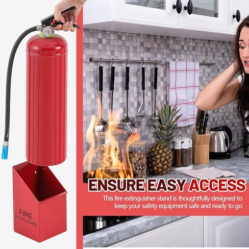 Pelopy Fire Extinguisher Mount Wall Hook Bracket Include Screws, Fit 5lb Extinguishers, Easy to Install, Red Fire Extinguisher Holder for School Garage Vehicle Boat Truck Home Use in Saudi Arabia
