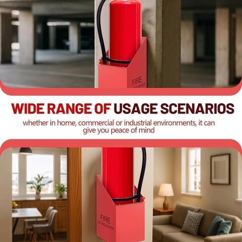 Pelopy Fire Extinguisher Mount Wall Hook Bracket Include Screws, Fit 5lb Extinguishers, Easy to Install, Red Fire Extinguisher Holder for School Garage Vehicle Boat Truck Home Use in Saudi Arabia