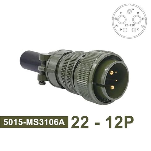 22-2 22-12 22-22 MIL-C موصلات دائرية 5015 MS3102 MS3106 MS3108 المواصفات العسكرية 1 قطعة (قابس 3106 22-12P) in Saudi Arabia