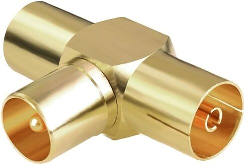 2 Way T V T-Type Splitter Adapter TV Aerial Antenna Plug Connector Coaxial Cable Male to 2X Female Connectors Adapter 1Pcs in Saudi Arabia