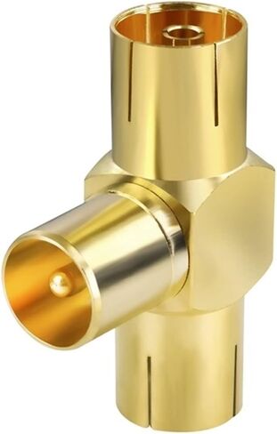 2 Way T V T-Type Splitter Adapter TV Aerial Antenna Plug Connector Coaxial Cable Male to 2X Female Connectors Adapter 1Pcs in Saudi Arabia