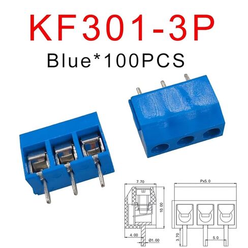 KF301-2P 3P Terminal Post spacing 5.0mm PCB Terminal Block can be Spliced 1Pcs(3P Blue) in Saudi Arabia