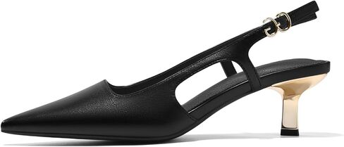 Coutgo Womens Low Kitten Heels Slingback Pumps Closed Pointed Toe Buckle Party Work Dress Shoes in Saudi Arabia