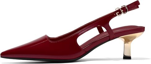 Coutgo Womens Low Kitten Heels Slingback Pumps Closed Pointed Toe Buckle Party Work Dress Shoes in Saudi Arabia