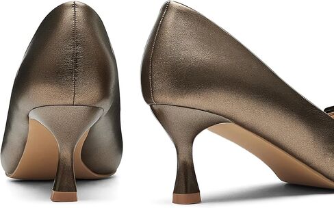 كعب Slingback للنساء، مقدمة مدببة أنيقة، أحذية للحفلات، الزفاف، المكتب، ذهبي، فضي، أحمر، بني، جلد الثعبان in Kuwait
