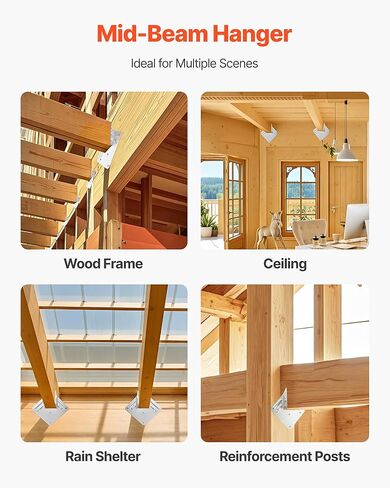 VEVOR Hurricane Ties for Rafter, Inner Size 5.31x1.57x2.48 in / 135x40x63 mm, Heavy Duty Hurricane Straps, Heavy Duty Rafter Ties Brackets Joist Hangers for Roof Beam Wooden Construction, 25 Pcs in Saudi Arabia