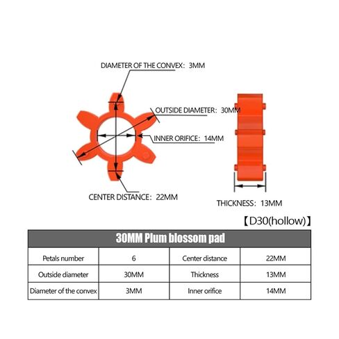 Six Jaw D30L40 Aluminium Plum Flexible Shaft Coupling Connector CNC 6/6.35/8/10/12/12.7/14/16mm 1Pcs(8x12) in Saudi Arabia