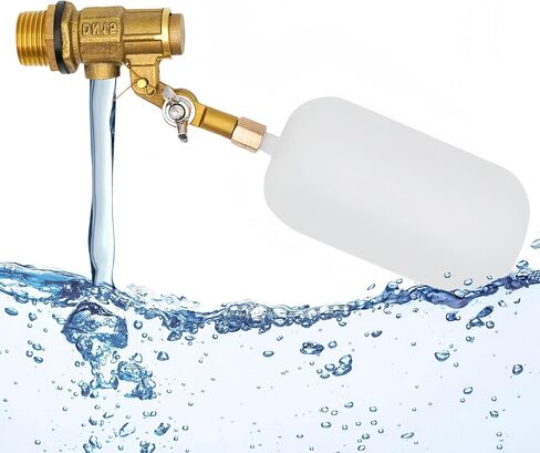 صمام تعويم المياه 1/2 بوصة صمام تعويم نحاسي مع صمام كرة تعويم بلاستيكي للمياه التحكم التلقائي في مستوى المياه لخزان مياه الماشية وأحواض السمك والزراعة المائية in Kuwait