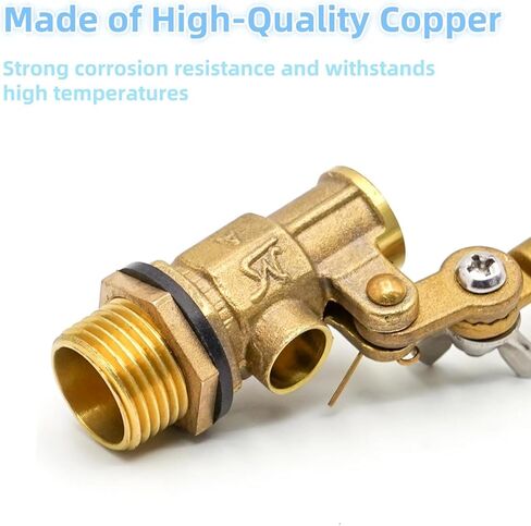 صمام تعويم المياه 1/2 بوصة صمام تعويم نحاسي مع صمام كرة تعويم بلاستيكي للمياه التحكم التلقائي في مستوى المياه لخزان مياه الماشية وأحواض السمك والزراعة المائية in Kuwait