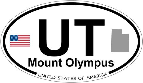 Mount Olympus, Utah Oval Sticker in Saudi Arabia