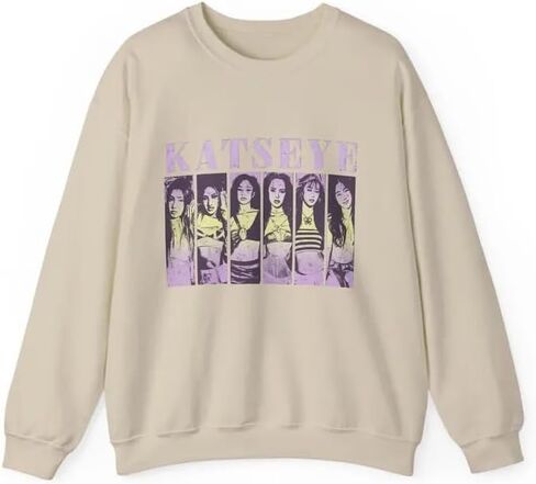 Handmade KATS.EYE Vintage Style Photo Collage Sweatshirt, Pink Retro Pop Music Casual Streetwear Crewneck, Katse.ye Merch Multicolor Unisex Kids Youth in Saudi Arabia