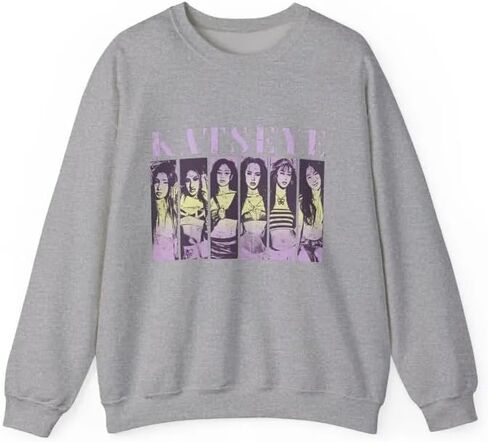 Handmade KATS.EYE Vintage Style Photo Collage Sweatshirt, Pink Retro Pop Music Casual Streetwear Crewneck, Katse.ye Merch Multicolor Unisex Kids Youth in Saudi Arabia