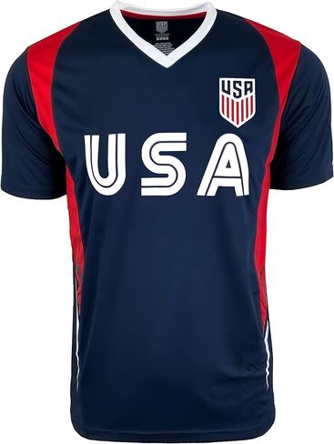 Icon Sports Official Licensed US Soccer USMNT Youth Kids Game Day Shirts Athletic Active Training Game Tee Top in Saudi Arabia