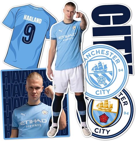 ملصق Desert Cactus Manchester City ملصق Man City Player MCFC من الفينيل لكرة القدم وكرة القدم الدوري الإنجليزي الممتاز ملصق لزجاجة مياه للكمبيوتر المحمول ودفتر قصاصات السيارة (النوع P2 Erling Haaland) in Saudi Arabia