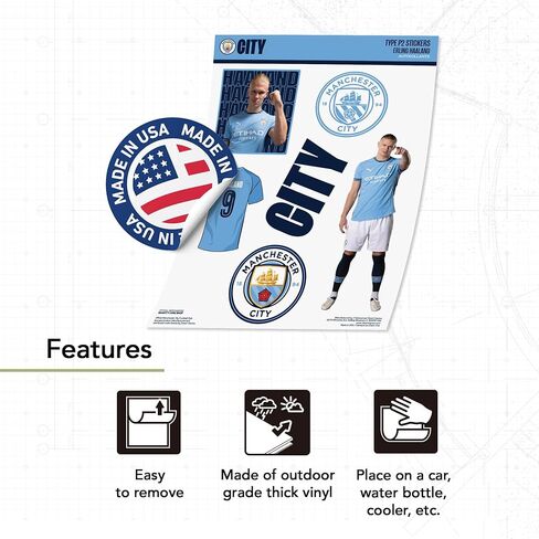 ملصق Desert Cactus Manchester City ملصق Man City Player MCFC من الفينيل لكرة القدم وكرة القدم الدوري الإنجليزي الممتاز ملصق لزجاجة مياه للكمبيوتر المحمول ودفتر قصاصات السيارة (النوع P2 Erling Haaland) in Saudi Arabia