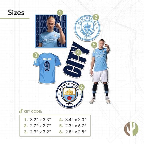 ملصق Desert Cactus Manchester City ملصق Man City Player MCFC من الفينيل لكرة القدم وكرة القدم الدوري الإنجليزي الممتاز ملصق لزجاجة مياه للكمبيوتر المحمول ودفتر قصاصات السيارة (النوع P2 Erling Haaland) in Saudi Arabia