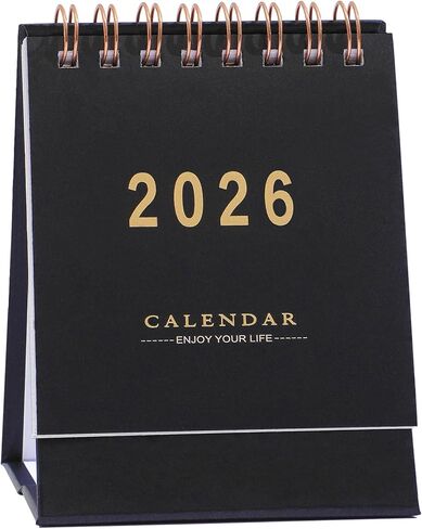 تقويم مكتب صغير 2025-2026 - تقويم مكتبي صغير قابل للطي يعمل من الآن إلى ديسمبر 2026-250 GSM ورق سميك مزدوج السلك للمدرسة المنزلية أو المكتب (أزرق البحيرة) in Saudi Arabia
