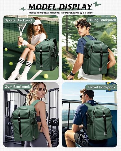 حقيبة ظهر للسفر من سيفيو مع مضخة كهربائية، حقيبة أغراض شخصية مقاومة للماء، حقيبة كمبيوتر محمول مضادة للسرقة للنساء والرجال للعمل/الرحلة/صالة الألعاب الرياضية مع حقيبة مبللة وحجرة للأحذية، بيج in Kuwait