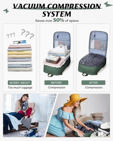 حقيبة ظهر للسفر من سيفيو مع مضخة كهربائية، حقيبة أغراض شخصية مقاومة للماء، حقيبة كمبيوتر محمول مضادة للسرقة للنساء والرجال للعمل/الرحلة/صالة الألعاب الرياضية مع حقيبة مبللة وحجرة للأحذية، بيج in Kuwait