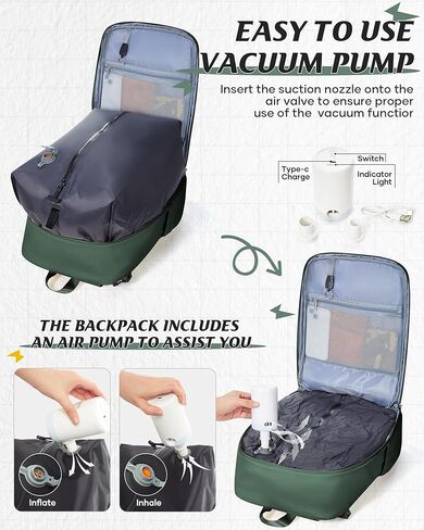 حقيبة ظهر للسفر من سيفيو مع مضخة كهربائية، حقيبة أغراض شخصية مقاومة للماء، حقيبة كمبيوتر محمول مضادة للسرقة للنساء والرجال للعمل/الرحلة/صالة الألعاب الرياضية مع حقيبة مبللة وحجرة للأحذية، بيج in Kuwait