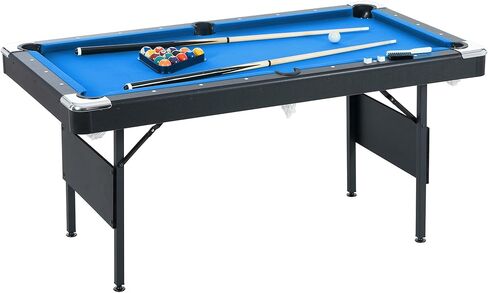 Ditkoko Billiard Table, 64" Folding Pool Table with with Balls, Cues, Chalk, Brush and Triangle, Pool Table Set for Family Game Room, Adult Rrec Room, Basements, Man cave or Garage in Kuwait