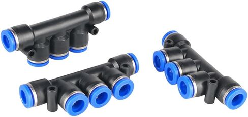 هوائي القصبة الهوائية المقابس السريعة موصل خمسة طريقة البلاستيك PK12/10/8/6/4 مللي متر 1 قطعة (PK10) in Kuwait