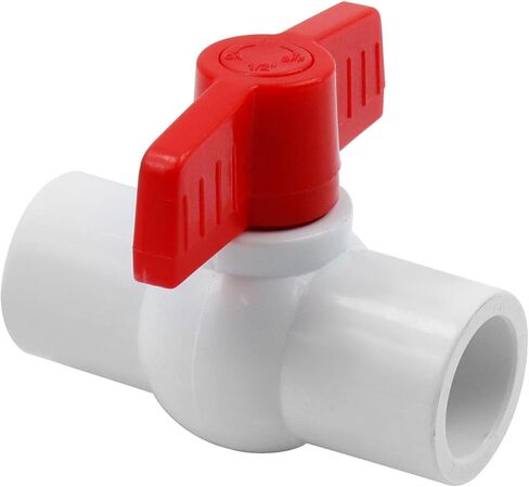 Coshar PVC Ball Valve 1/2" Slip PVC Ball Valve With Turn Handle Water Shut Off Valves for Water Project Control,Swimming Pool,Irrigation System(10Pcs,1/2") in Saudi Arabia