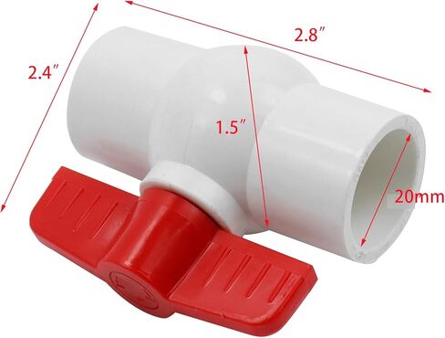 Coshar PVC Ball Valve 1/2" Slip PVC Ball Valve With Turn Handle Water Shut Off Valves for Water Project Control,Swimming Pool,Irrigation System(10Pcs,1/2") in Saudi Arabia
