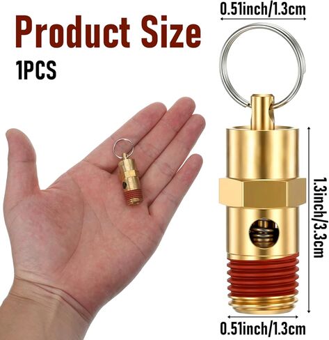1/4" NPT Air Compressor Pressure Relief Valve, 1/4" Male NPT Brass Safety Valve 150 PSI Pressure Relief Air Check Valves Tank Pop Off Valve with Secure Pressure Regulation for Compressors in Saudi Arabia