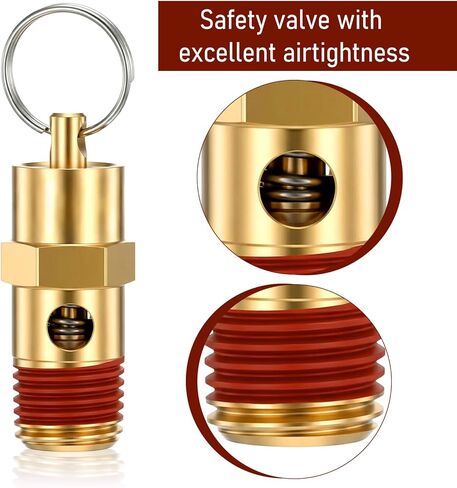 1/4" NPT Air Compressor Pressure Relief Valve, 1/4" Male NPT Brass Safety Valve 150 PSI Pressure Relief Air Check Valves Tank Pop Off Valve with Secure Pressure Regulation for Compressors in Saudi Arabia