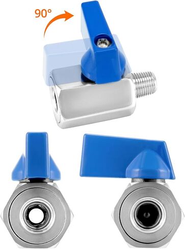 QWORK Mini Ball Valve, 4 Pack 1/8" Female & Male NPT Thread Stainless Steel Valves for Reliable Shut-Off Valve in Saudi Arabia