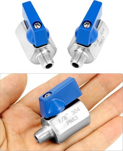 QWORK Mini Ball Valve, 4 Pack 1/8" Female & Male NPT Thread Stainless Steel Valves for Reliable Shut-Off Valve in Saudi Arabia