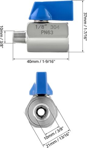 QWORK Mini Ball Valve, 4 Pack 1/8" Female & Male NPT Thread Stainless Steel Valves for Reliable Shut-Off Valve in Saudi Arabia