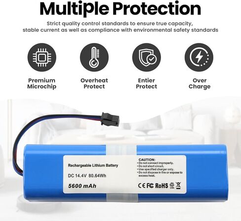 New Vacuum Cleaner Battery Replacement for Laresar L6 Pro, VIOMI S9, Ultenic T10 Robot Vacuum Cleaner 14.4V 5600mAh in Saudi Arabia