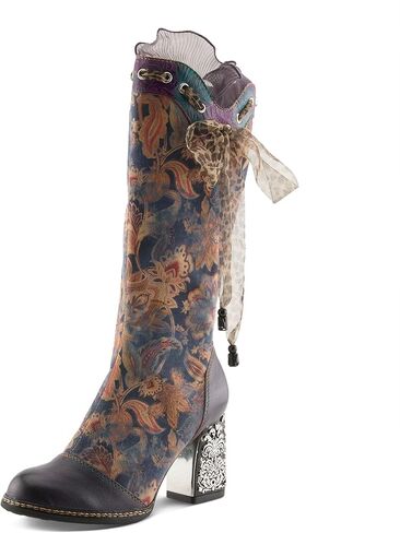 Spring Step L'Artiste Rorria Women's Statement Bootie - Crinoline Details, Cheetah Print Lace, Feminine & Playful Ankle Boots in Saudi Arabia