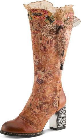 Spring Step L'Artiste Rorria Women's Statement Bootie - Crinoline Details, Cheetah Print Lace, Feminine & Playful Ankle Boots in Kuwait